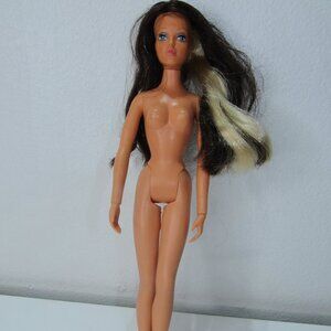 Vintage 1975 Ideal Tuesday Taylor Flip Hair Doll Rooted Lashes Two Tone Hair